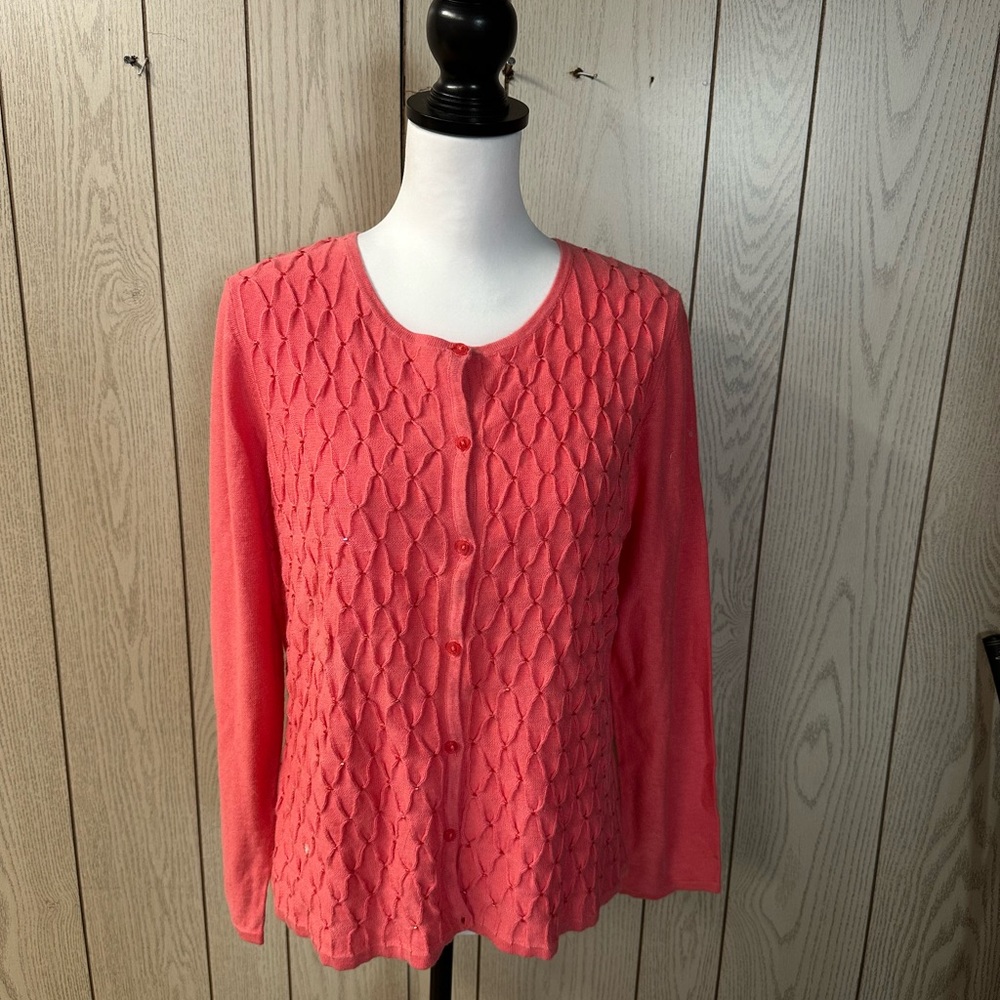 Oscar de la Renta Coral Cardigan